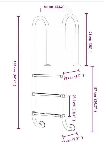 Zwembadladder RVS 304 – 3 Antisliptreden, Duurzaam & Veilig, Tuin en Terras, Verzenden, Nieuw