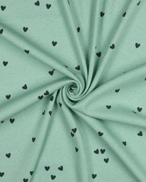 Jersey Rib Hartjes Groen, Nieuw, Groen