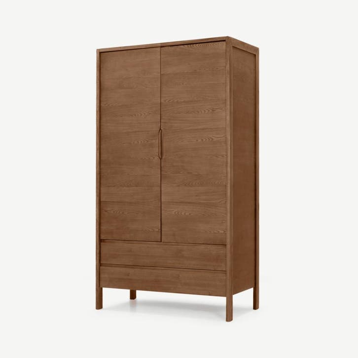 Ledger kledingkast | donker essenhout | MADE, Huis en Inrichting, Kasten | Kledingkasten, Nieuw, Verzenden