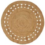 vidaXL Vloerkleden Naturel Ø 180 cm Jute, Verzenden, Nieuw, Bruin