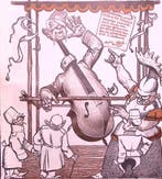 Soldaten en Majoor de Bas op spotprent (lijst optie), Verzenden