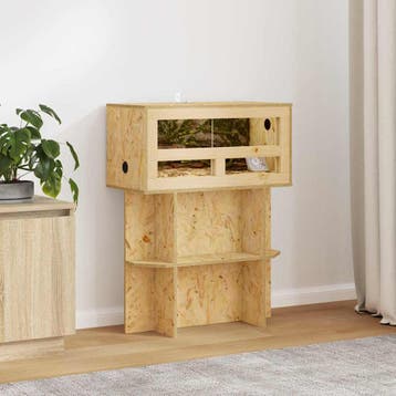 vidaXL Terrariumbasis met plank Bruin 60 x 30 x 50 cm OSB, Verzenden, Nieuw
