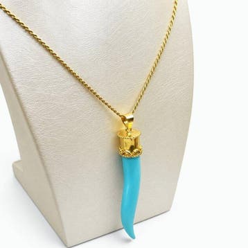 Turquoise - Argento 925 - Ketting met hanger - Italiaans