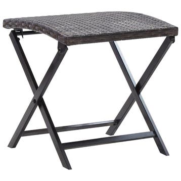 vidaXL Kruk inklapbaar poly rattan bruin, Verzenden, Nieuw, Rotan