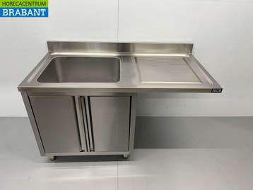 HCB RVS Spoeltafel Spoelbak klapdeuren Premium-line 140 cm, Ophalen of Verzenden, Nieuw in verpakking