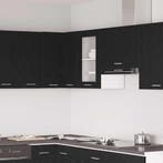 vidaXL Hangende glazen kast zwart eikenkleurig 40x31x60 cm, Verzenden, Nieuw, Zwart