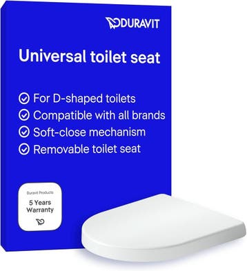 Duravit Univavo Toiletbril Wit - Als nieuw, 40% korting, Ophalen of Verzenden, Zo goed als nieuw, Chroom, Toilet