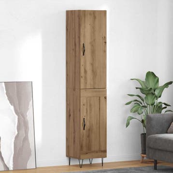vidaXL Highboard Artisan Eiken 34,5 x 34 x 90 cm Bewerkt, Minder dan 50 cm, Verzenden, Nieuw, Minder dan 100 cm