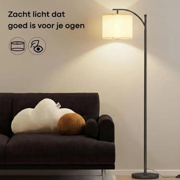 Glowy Vloerlamp Zwart - Staande Lamp incl. LED Lichtbron -, Huis en Inrichting, Ophalen of Verzenden, Nieuw