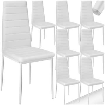 Eetkamerstoelen, kunstleer - wit, Set van 8, Huis en Inrichting, Stoelen, Verzenden, Nieuw
