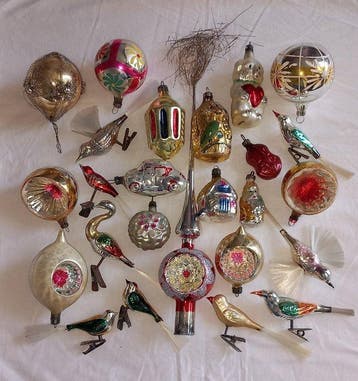 Kerstballen (25) - Glas - Oude antieke kerstballen, Nieuw
