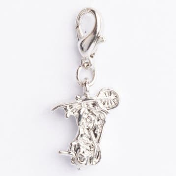 Be Charmed motor bedel met karabijnsluiting zilver met ee..., Ophalen of Verzenden, Nieuw, Bedel
