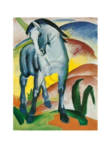 Kunstdruk Franz Marc - Blaues Pferd I Monaco 60x80cm, Verzenden, Nieuw