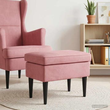 vidaXL Voetenbank Roze 55 x 35 x 41 cm Fluweel, Verzenden, Nieuw