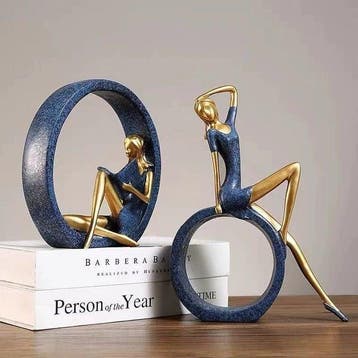 Nordic-style resin figurine ornament - Beeld, Girl Reading +