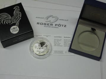 Frankreich 10 Euro 2016 zilver Pp Gallischer Hahn zilver, Verzenden