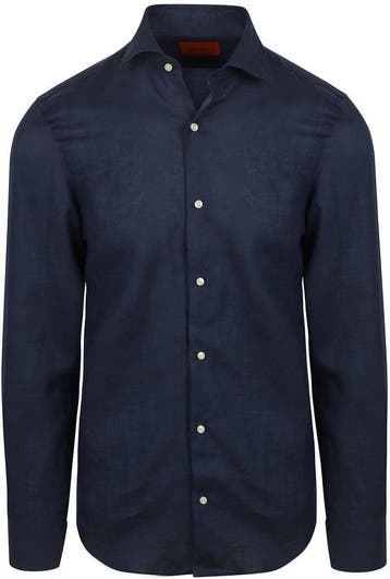 Suitable Overhemd Linnen Navy maat 40 Heren, Kleding | Heren, Verzenden, Nieuw, Blauw, Suitable