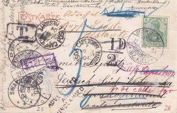 Duitse Rijk 1904 - DSWA ansichtkaart van Gremsmühle /Kiel, Gestempeld