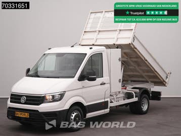 Volkswagen Crafter 177pk Kipper met Kist Dubbellucht 3,5t Tr, Stof, Gebruikt, Euro 6, Volkswagen