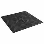 vidaXL Wandpanelen 24 pcs Zwart 50 x 50 cm XPS Schuim, Doe-het-zelf en Verbouw, Platen en Panelen, Verzenden, Nieuw