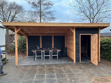 Veranda en schuurtjes, Tuin en Terras, Nieuw, Hout, Overige typen, Met overkapping