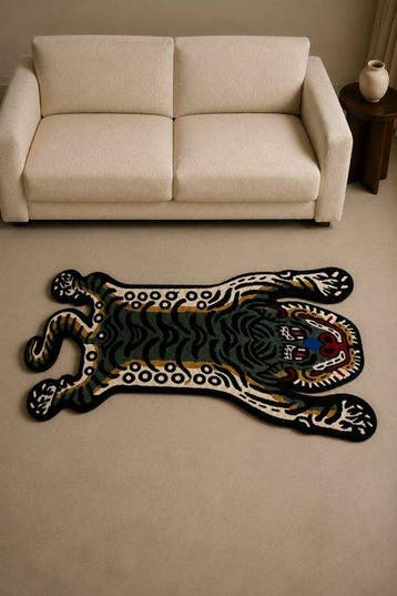 House of Beauty 2047 - Tiger Rug XL – Handgetuft wol -