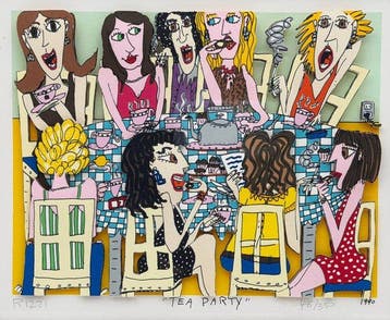 James Rizzi (1950-2011) - Tea Party 3D silkscreen