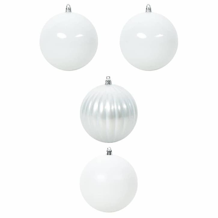 Kerstversiering 4x kerstballen wit | retourdeal 57% korting, Diversen, Kerst, Nieuw, Ophalen of Verzenden