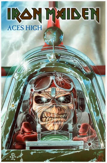 Iron Maiden - Aces High Textielposter officiële merchandise, Verzamelen, Ophalen of Verzenden, Nieuw, Poster, Artwork of Schilderij