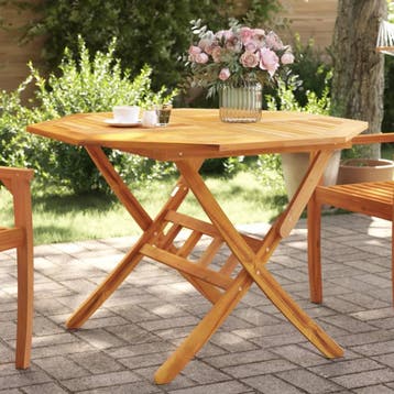 Terrastafel Acacia 110cm | Retourdeal | Laatste Stuk!, Tuin en Terras, Ophalen of Verzenden, Zo goed als nieuw, Rond, Hout