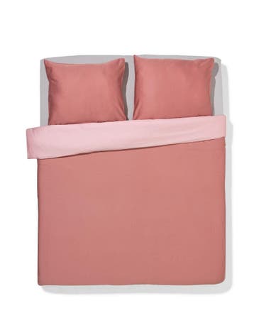 HEMA Dekbedovertrek 200x200/220cm hotel katoen satijn roze, Verzenden, Nieuw, Roze