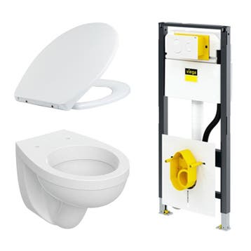 Complete toilet set Viega Prevista Dry wandcloset combinatie, Doe-het-zelf en Verbouw, Sanitair, Verzenden, Nieuw