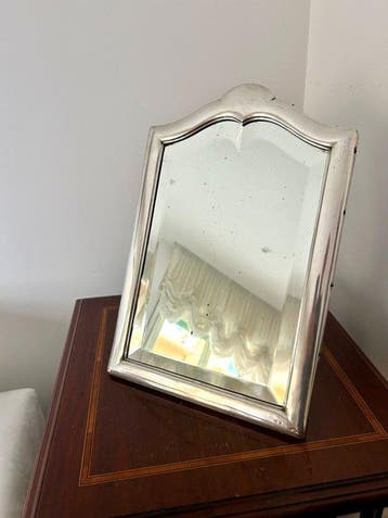 Antico e grande Specchio molato 900 in Argento -