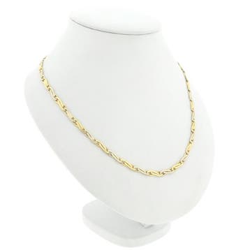 Bicolor gouden infinity schakelketting, Sieraden, Tassen en Uiterlijk, Ophalen of Verzenden, Gebruikt, Goud, Goud