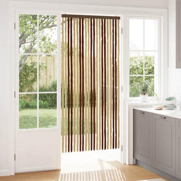 vidaXL Insecten Gordijn Chenille Bruin en beige 90 x 200 cm, Huis en Inrichting, Verzenden, Nieuw, Bruin
