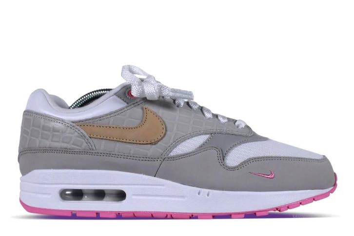 Nike Air Max 1 By You Pink Croc • 43, Kleding | Heren, Schoenen, Sneakers of Gympen, Ophalen of Verzenden