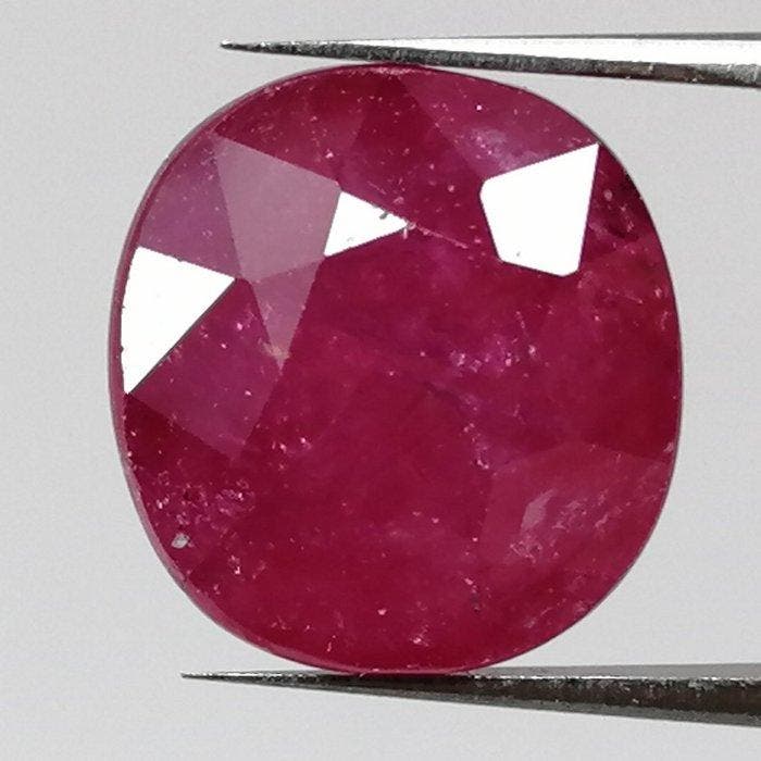 Rood Robijn - 6.87 ct - Instituto Gemólogico Español (IGE) -, Sieraden, Tassen en Uiterlijk, Edelstenen
