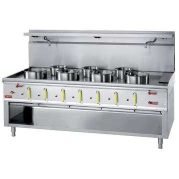 Diamond Wok | Gasfornuis | 7 Branders + Watergordijn | 2100x, Ophalen of Verzenden, Nieuw in verpakking