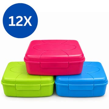 Broodtrommels 3 Liter – Set van 12 Stuks – Assorti Kleuren, Kinderen en Baby's, Ophalen of Verzenden, Nieuw