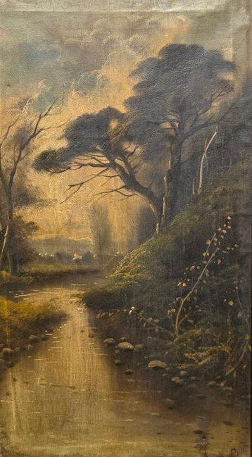 Nederlandse school (XX) - Veduta di paesaggio antico, Antiek en Kunst