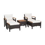 LIVSK 5-Delige Patio Rotan Set - Comfortabele Zitkussens - D, Verzenden, Nieuw