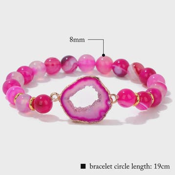 Natuursteen Agate Armband met Druzy Geode - Kleurrijk & Stij, Sieraden, Tassen en Uiterlijk, Verzenden, Nieuw