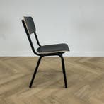 Outlet kantinestoel zithoogte 44cm, zwart - antraciet, Zwart, Nieuw, Ophalen of Verzenden, Metaal