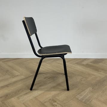 Outlet kantinestoel zithoogte 44cm, zwart - antraciet, Zwart, Nieuw, Ophalen of Verzenden, Metaal