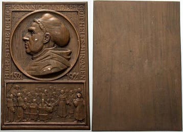 Einseitige Bronzeplakette 1921 Personenmedaille Luther, M..., Postzegels en Munten, Verzenden