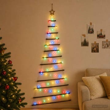 vidaXL Hangende Kerstboom 180 cm 100 LEDs Meerkleurig, Verzenden, Nieuw