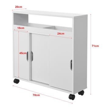 [en.casa] Badkamerkast Lumijoki niskast op wielen 71x70x20 c, Verzenden, Nieuw