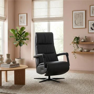 Leren elektrisch relaxfauteuil Core - Toledo Nero (zwart) -, Huis en Inrichting, Fauteuils, Bohemian, Industrieel, Modern, Scandinavisch