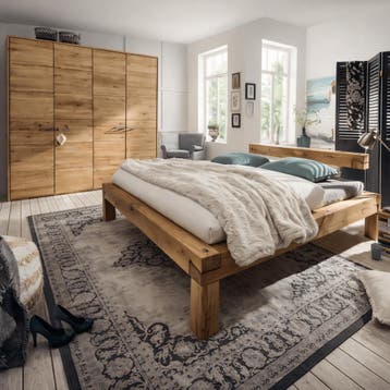 TPT Möbel Woodmont Massief Wild Eiken Balkenbed - 200 x 200, Nieuw
