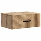 vidaXL Wandbeugel Bedkast met lade Artisanaal eiken 49 x, Minder dan 45 cm, Verzenden, Nieuw, Minder dan 55 cm